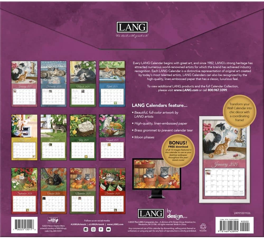 Love of Cats 2024 Wall Calendar, 2024
