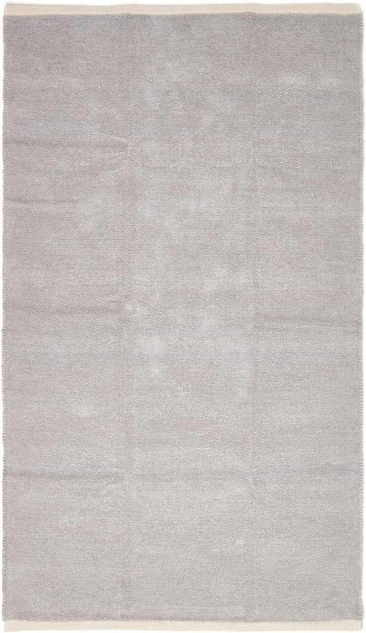 Homescapes waschbarer Chenille Teppich/Bettvorleger 90 x 150 cm handgewebt aus 100% Baumwolle, grau/