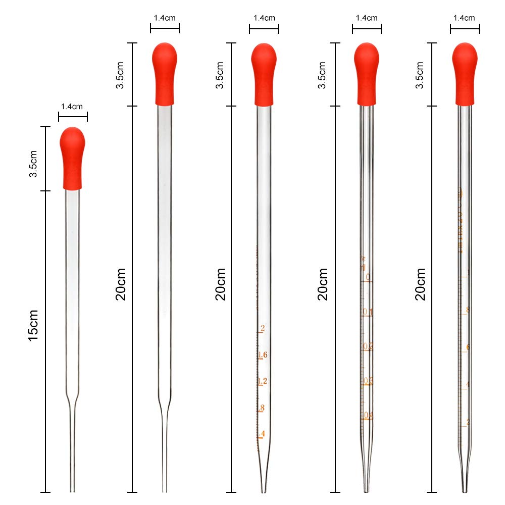 stonylab Glas Pipetten Set, Tropfenpipetten aus Dickem Borosilikatglas, Dropper Pipettes Flüssigkeit