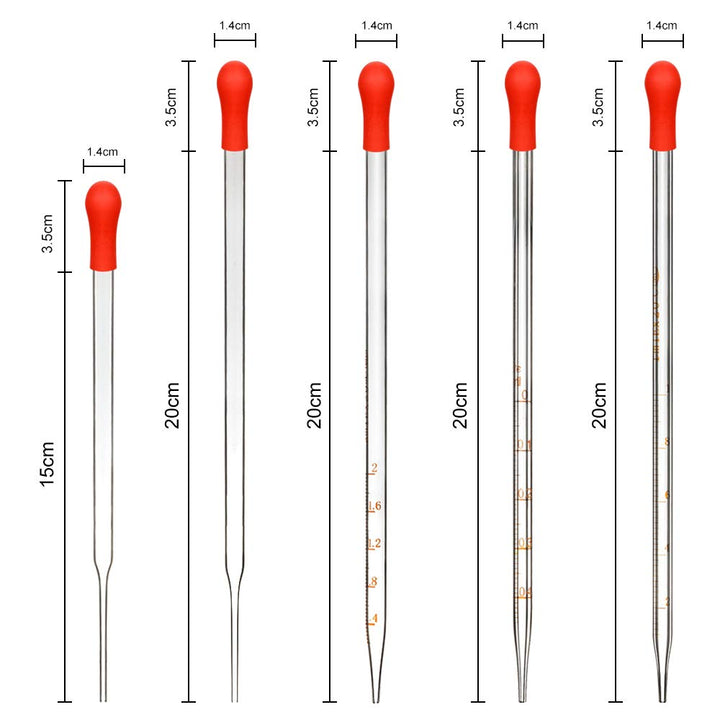 stonylab Glas Pipetten Set, Tropfenpipetten aus Dickem Borosilikatglas, Dropper Pipettes Flüssigkeit