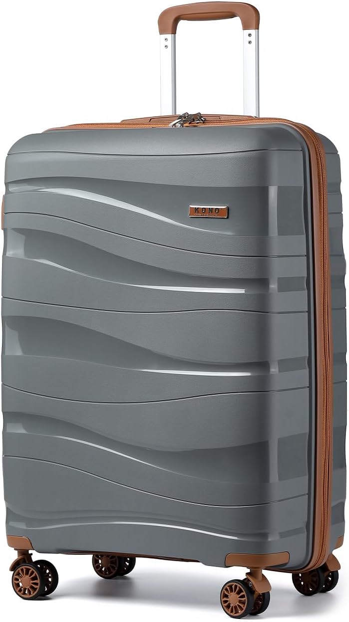 KONO Handgepäck Klein Koffer Trolleys 56cm Leicht Hartschalenkoffer Reisekoffer mit 4 Rollen und TSA
