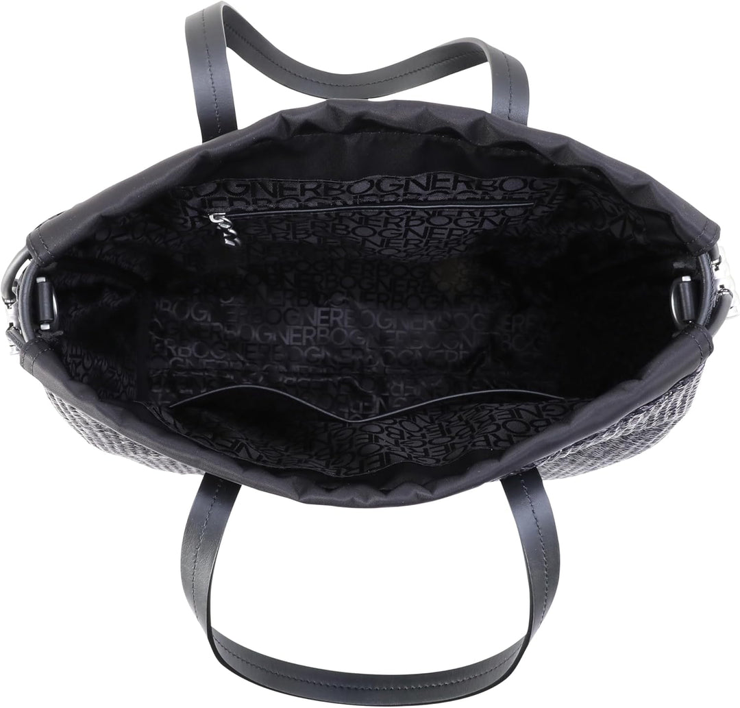 Bogner Ladies Airolo Malina Tote XL Schwarz - Geflochtene stylische Damen Tasche, Grösse One Size -