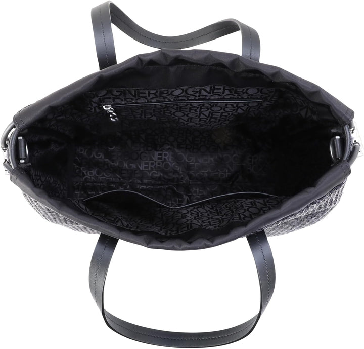Bogner Ladies Airolo Malina Tote XL Schwarz - Geflochtene stylische Damen Tasche, Grösse One Size -