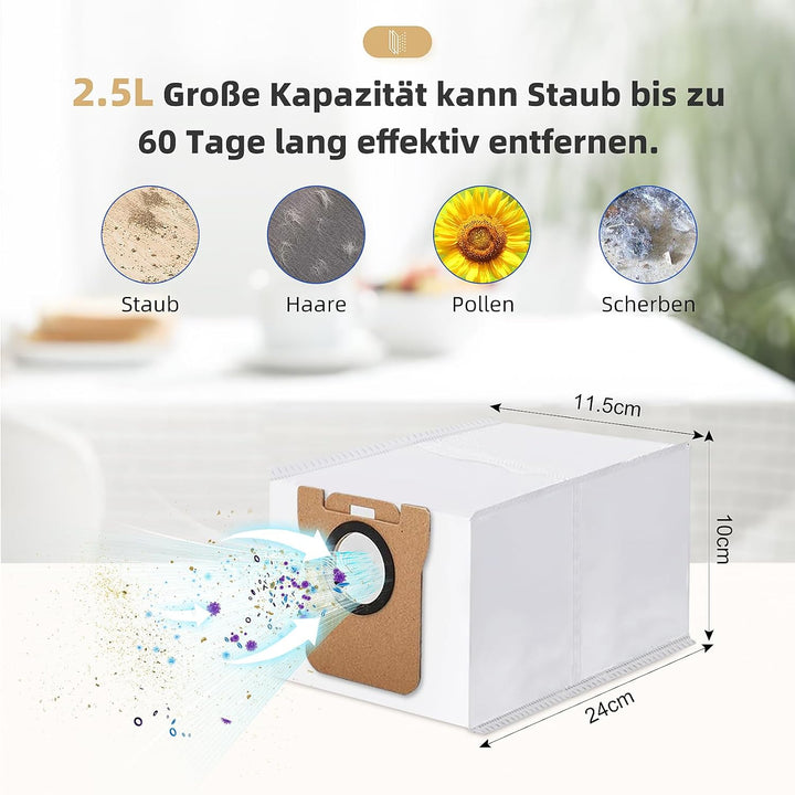 NIXOOT 24 Stück Zubehörset für Xiaomi X20+ / X10+ Saugroboter, Ersatzteile 1 Hauptbürste 6 Wischpad