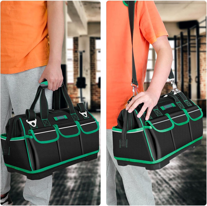 AIRAJ 16“ Mesh Pocket Werkzeugtasche Mit Reflective Strips,Werkzeugtaschen mit Weitem Mund mit 15 Ta