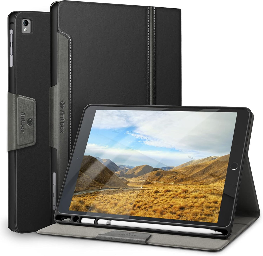 Antbox iPad 9.7 Zoll 2018/2017 Hülle mit Apple Pencil Halter Auto Schlaf/Wach Funktion PU Ledertasch