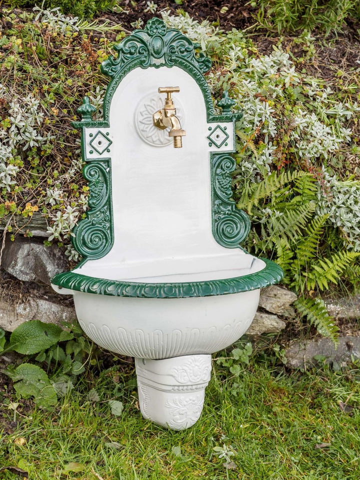 aubaho Nostalgie Waschbecken Brunnen Wandbrunnen 72cm Aluminium Garten Fountain