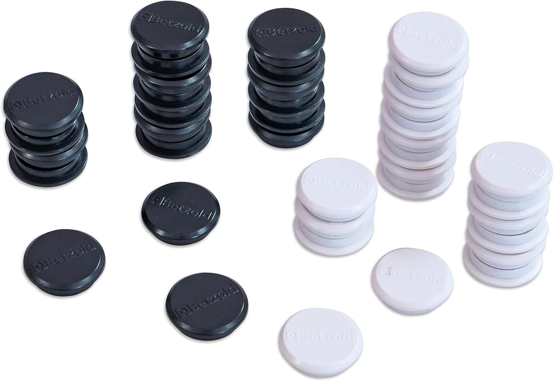 Betzold - Greif-Magnete in Kunststoffbox - Lehrerbedarf Schul-Unterricht 2 cm - schwarz/weiss - 40 S
