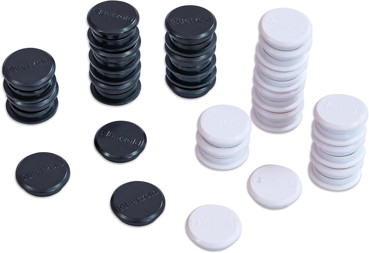Betzold - Greif-Magnete in Kunststoffbox - Lehrerbedarf Schul-Unterricht 2 cm - schwarz/weiss - 40 S