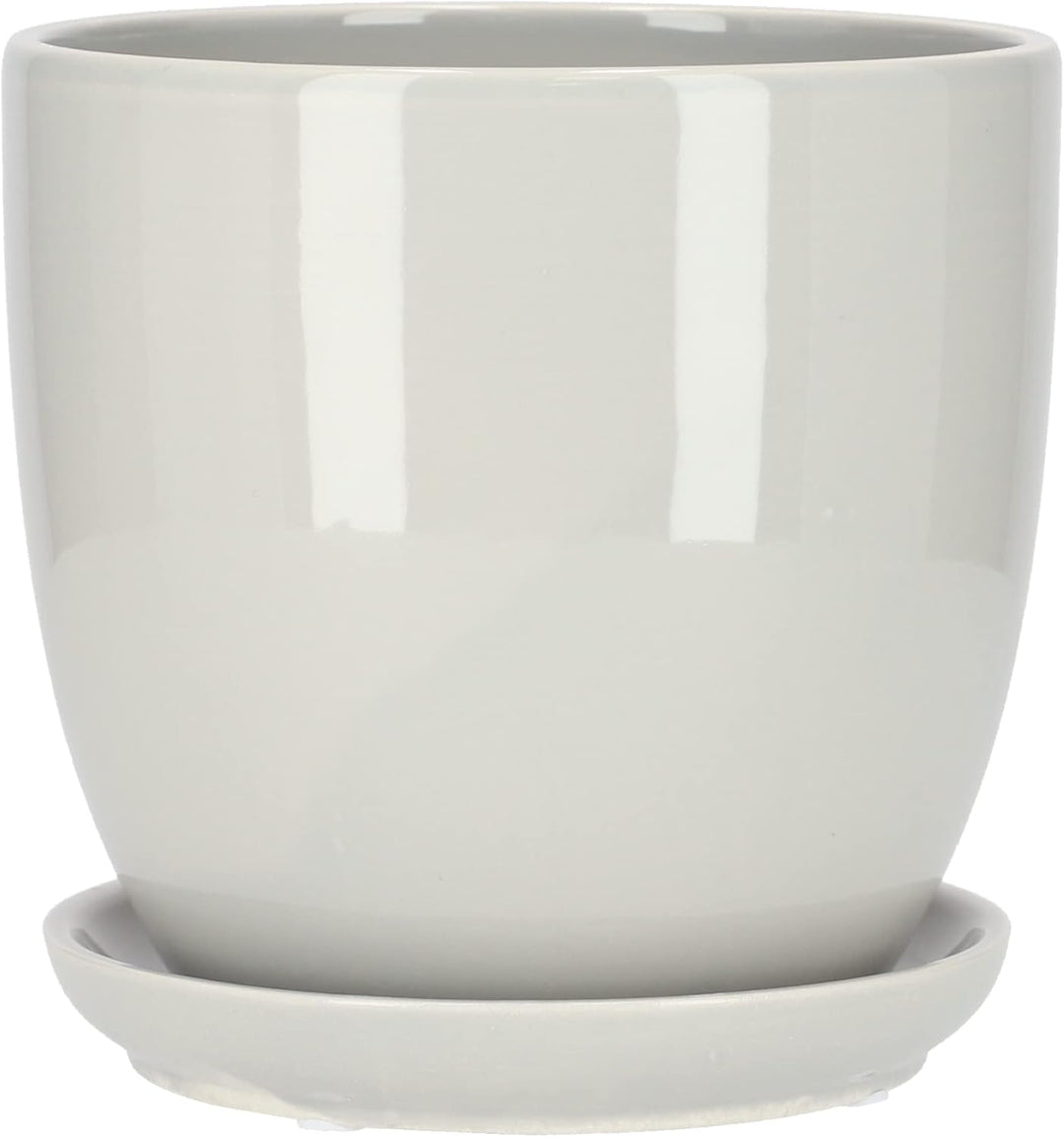 KOTARBAU® Keramik Blumentopf Übertopf für Blumen Pflanzen ⌀ 20 cm mit Tropfschale Grau ⌀ 20 mm Grau,