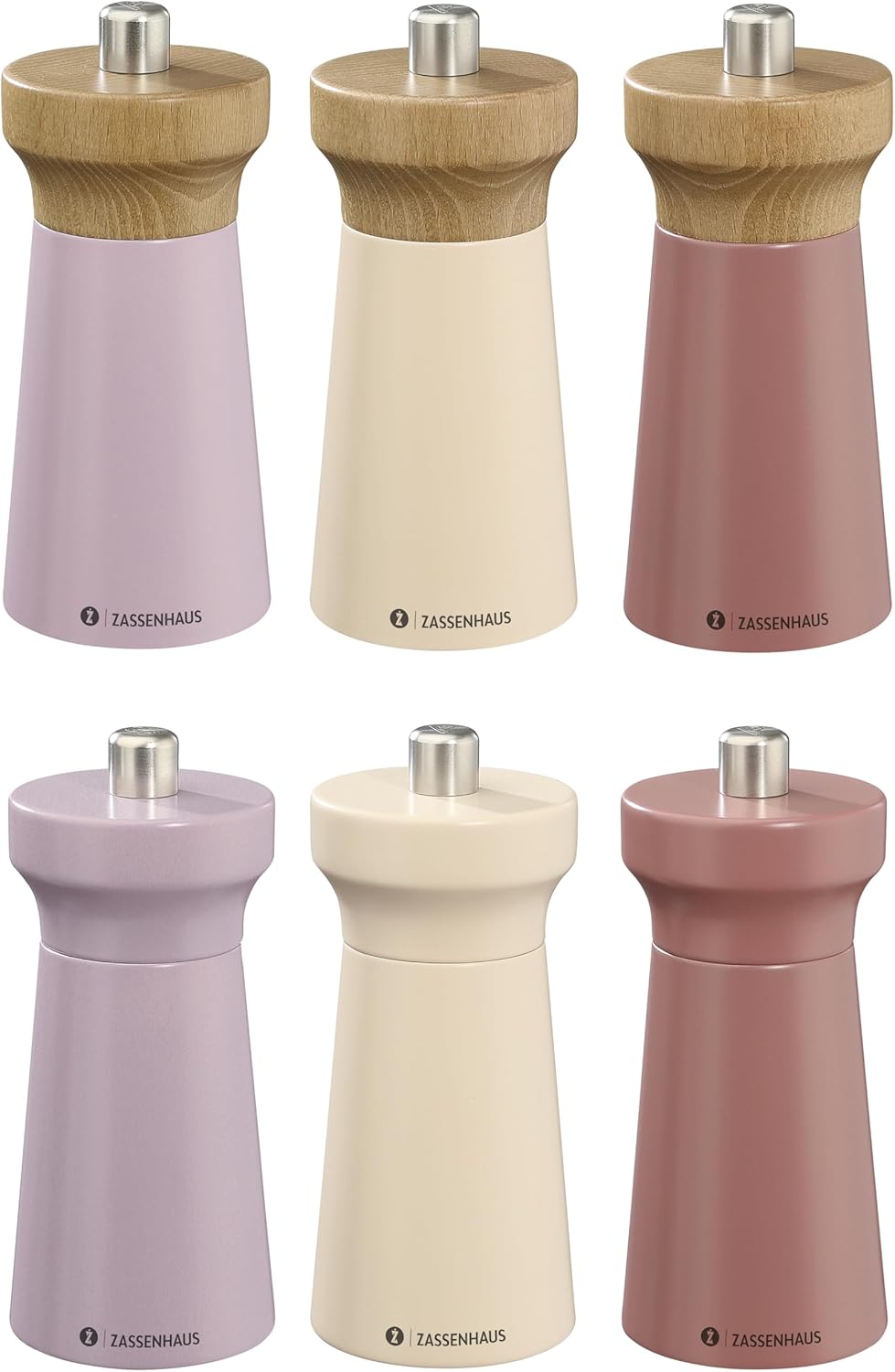 Zassenhaus Pfeffermühle WESTERLAND coral |lackiertes Buchenholz | mit stufenlos verstellbarem Hochle
