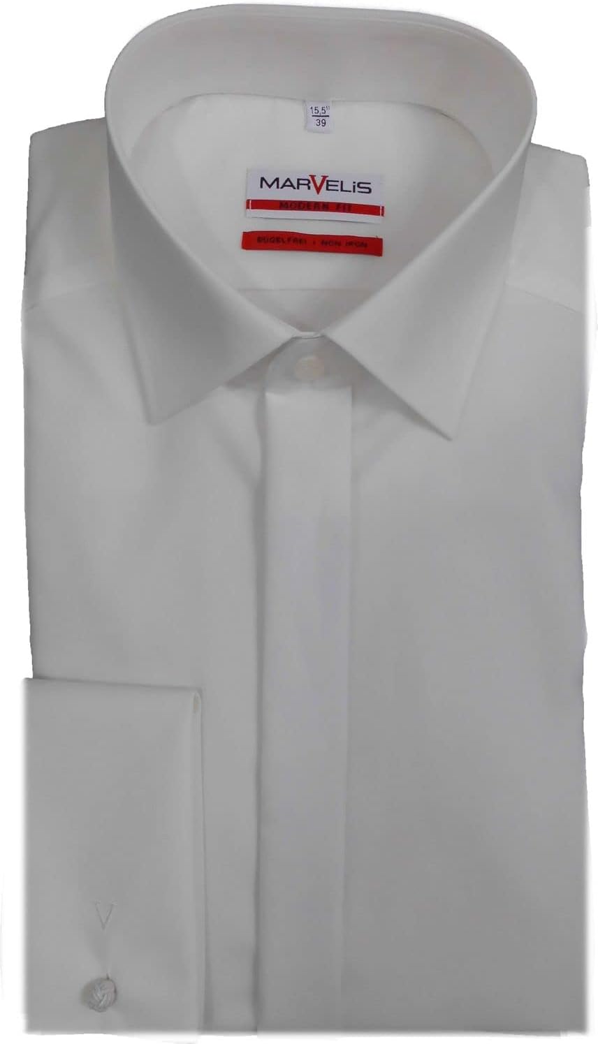 Marvelis Modern Fit Galahemd Langarm New Kent Kragen weiss 38 Hellbeige 20, 38 Hellbeige 20