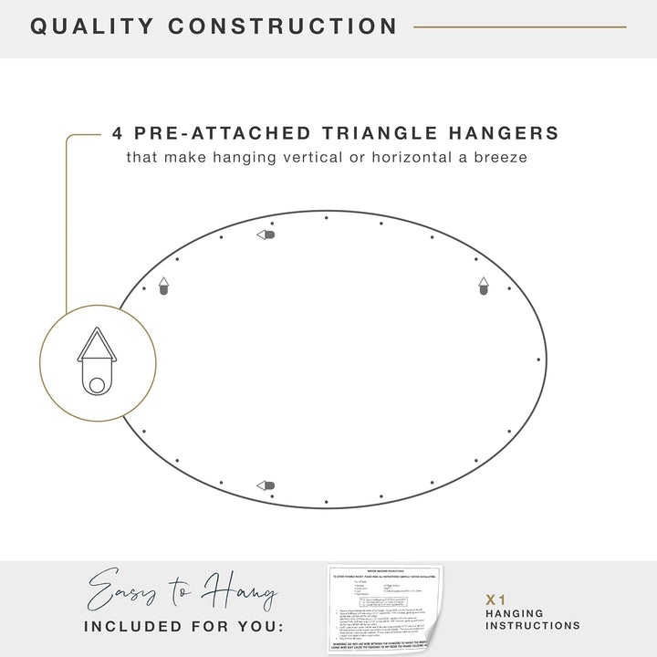 MCS 20458 Wandspiegel oval 53,3 x 78,9 cm weiss Ohne Perlen 21 x 31 Inch Weiss, Ohne Perlen 21 x 31