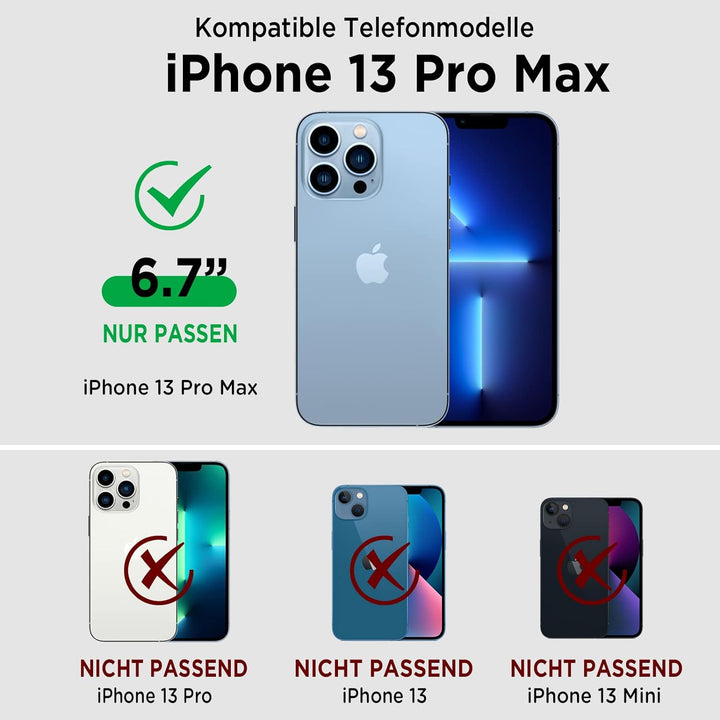 Beeasy für iPhone 13 Pro Max Wasserdicht Outdoor Hülle (6,7"), Stossfest Panzerhülle Militär 360 Gra
