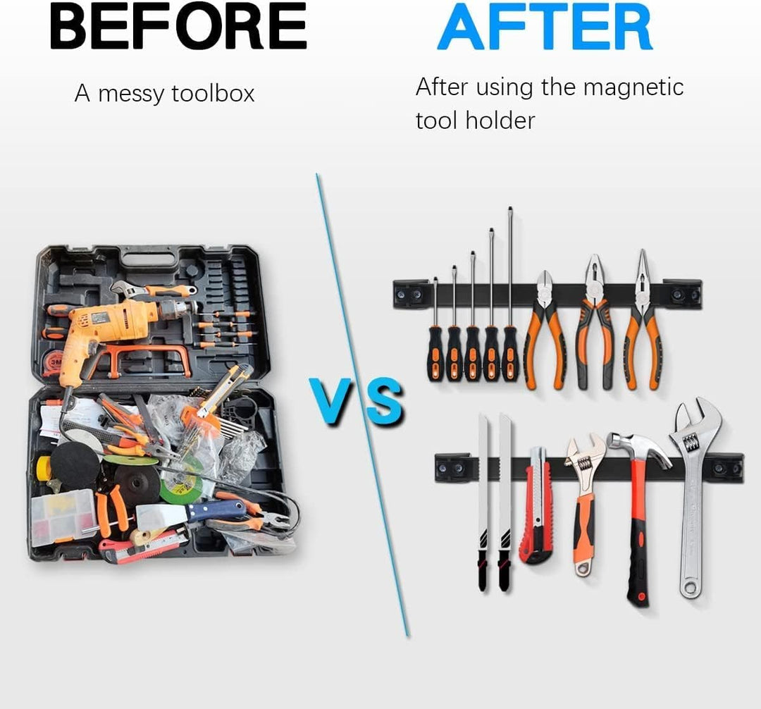 5 Stück Werkzeug Magnetleiste Set 40cm, Stark Magnetschiene Magnetische Werkzeughalter Wand, Magnet