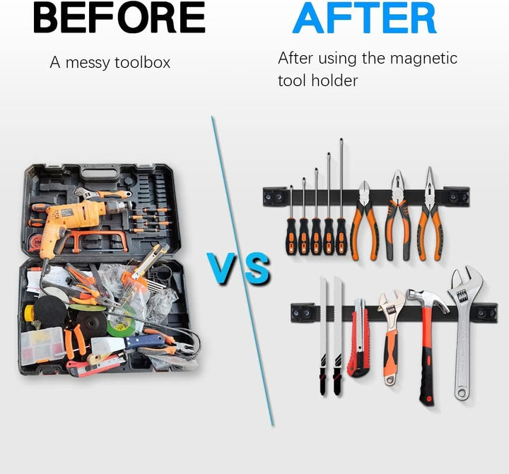 5 Stück Werkzeug Magnetleiste Set 40cm, Stark Magnetschiene Magnetische Werkzeughalter Wand, Magnet