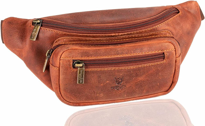 Matador Gürteltasche Herren Echt Leder Festival Hüfttasche Männer Bauchtasche Freizeittasche Lederta
