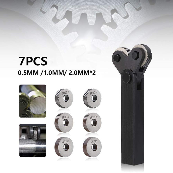 Opaltool Rändelrad-Set, Stahl, Doppelrad, schräge Zähne, Lineares Rändelrad, diagonal, 0,5mm, 1 mm,