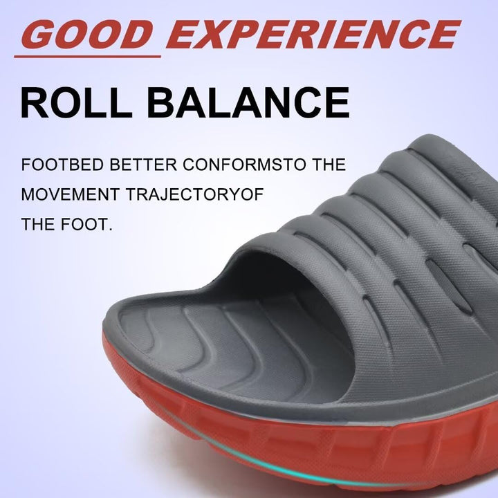 KuaiLu Recovery Sandalen Herren Bequeme Plantarfasziitis Schlappen Orthopädische Offene Zehen Männer