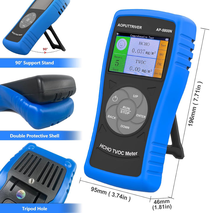 AOPUTTRIVER Formaldehyd Messgerät AP-5800N Innenraum-Luftqualitätsmessgeräte Verschmutzung Messgerät