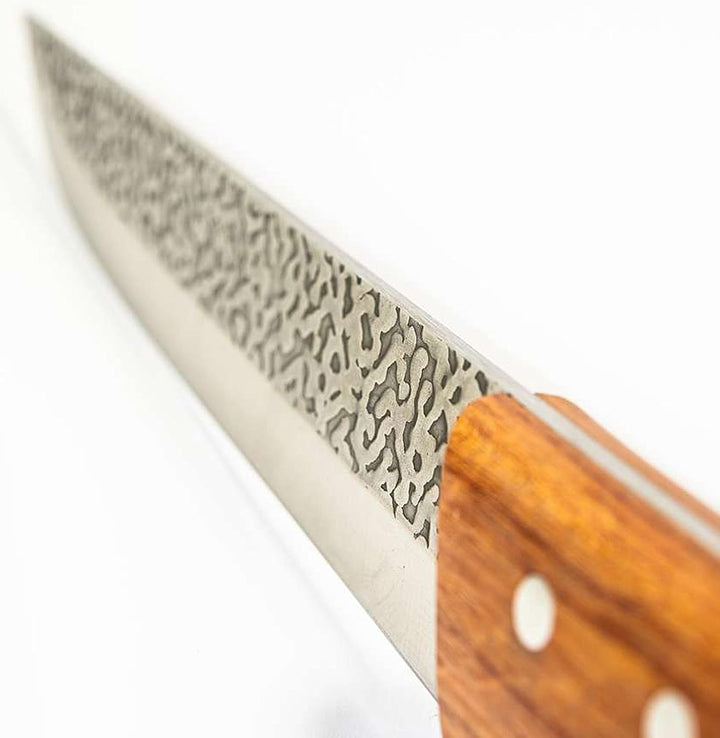 Pirge Elite Handgeschmiedet Schlachtermesser mit Lederscheide 19 cm Metzgermesser - Fleischermesser