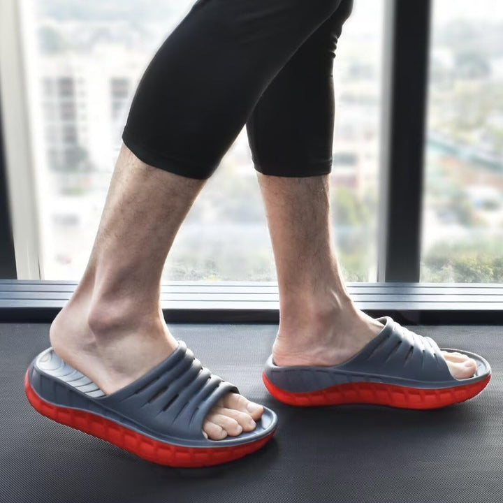 KuaiLu Recovery Sandalen Herren Bequeme Plantarfasziitis Schlappen Orthopädische Offene Zehen Männer