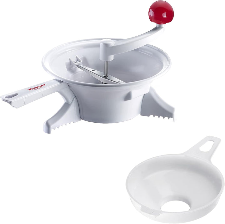 Westmark Einkoch-Set, 1 Passiermaschine/Passe-vite mit 2 Lochscheiben + 1 Einmach-/Marmeladen-Tricht