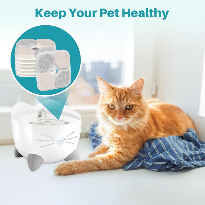 PARTSEE 20 Stück Katzenbrunnen Filter für 2,5L Catit Pixi Trinkbrunnen, Harz aktivierte Kohlenstoff