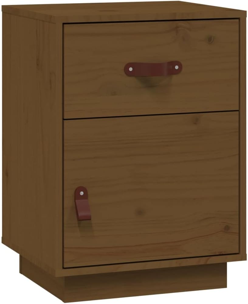 FIRBNUS Bedside Table Nachtkonsole Beistelltisch mit Stauraum Night Stand Nachttische 2er Set Honigb