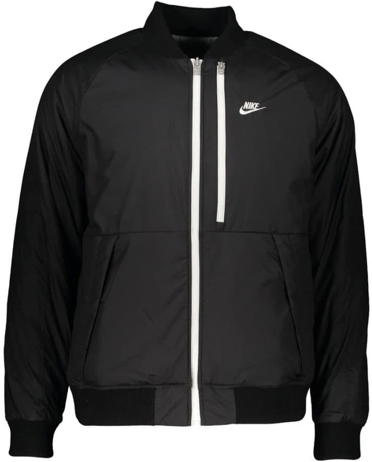 Nike Herren M NSW Tf Rpl Legacy Rev Bomber Jacket L Black/Dk Smoke Grey/Sail, L Black/Dk Smoke Grey/