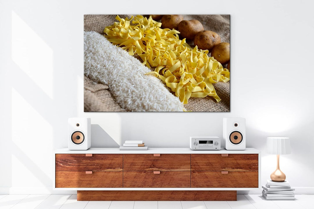 deyoli viele gesunde Lebensmittel im Format: 80x60 als Leinwandbild, Motiv fertig gerahmt auf Echtho