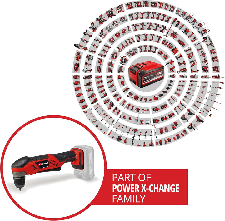 Einhell Akku-Winkelbohrmaschine TE-AD 18 Li-Solo Power X-Change (18 V, 45 Nm, 10 mm Schnellspannbohr