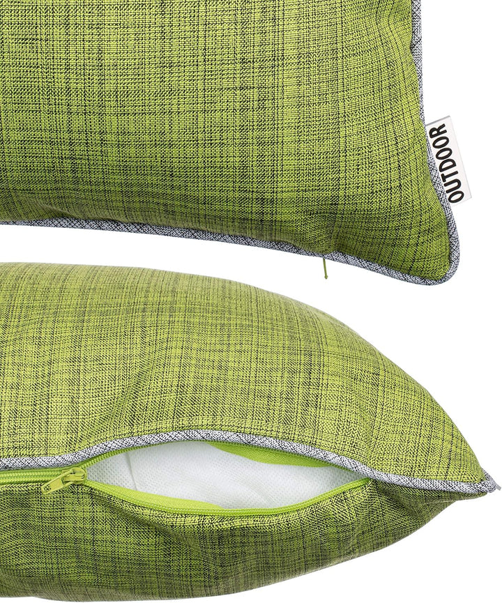 Brandsseller Outdoor Garten Kissen Dekokissen mit Paspel - Leinenoptik Uni Schmutz- und Wasserabweis