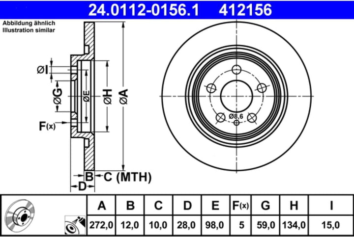ATE 24011201561 Bremsscheibe - (Paar)