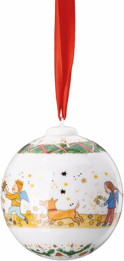 Hutschenreuther Porzellankugel 2024-Weihnachtsleuchten 6 cm Weihnachtskugel, Porzellan, Mehrfarbig