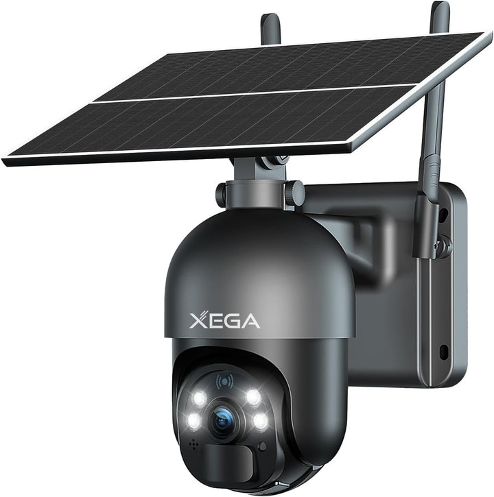 Xega 3G/4G LTE Überwachungskamera Aussen mit SIM Karte Kabellos Solar PTZ IP Kamera Outdoor mit 2K F
