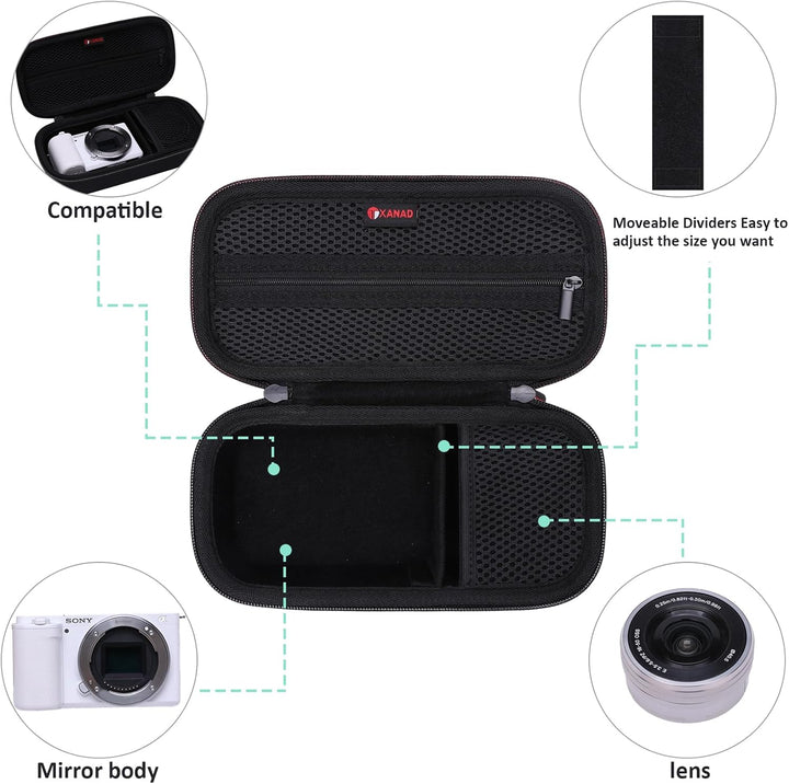 XANAD Tasche für Sony Alpha 6400/6700 / 6100/6600, Alpha ZV-E10 II/ZV-E10 / ZV-1, Alpha 7/7 II / 7 I