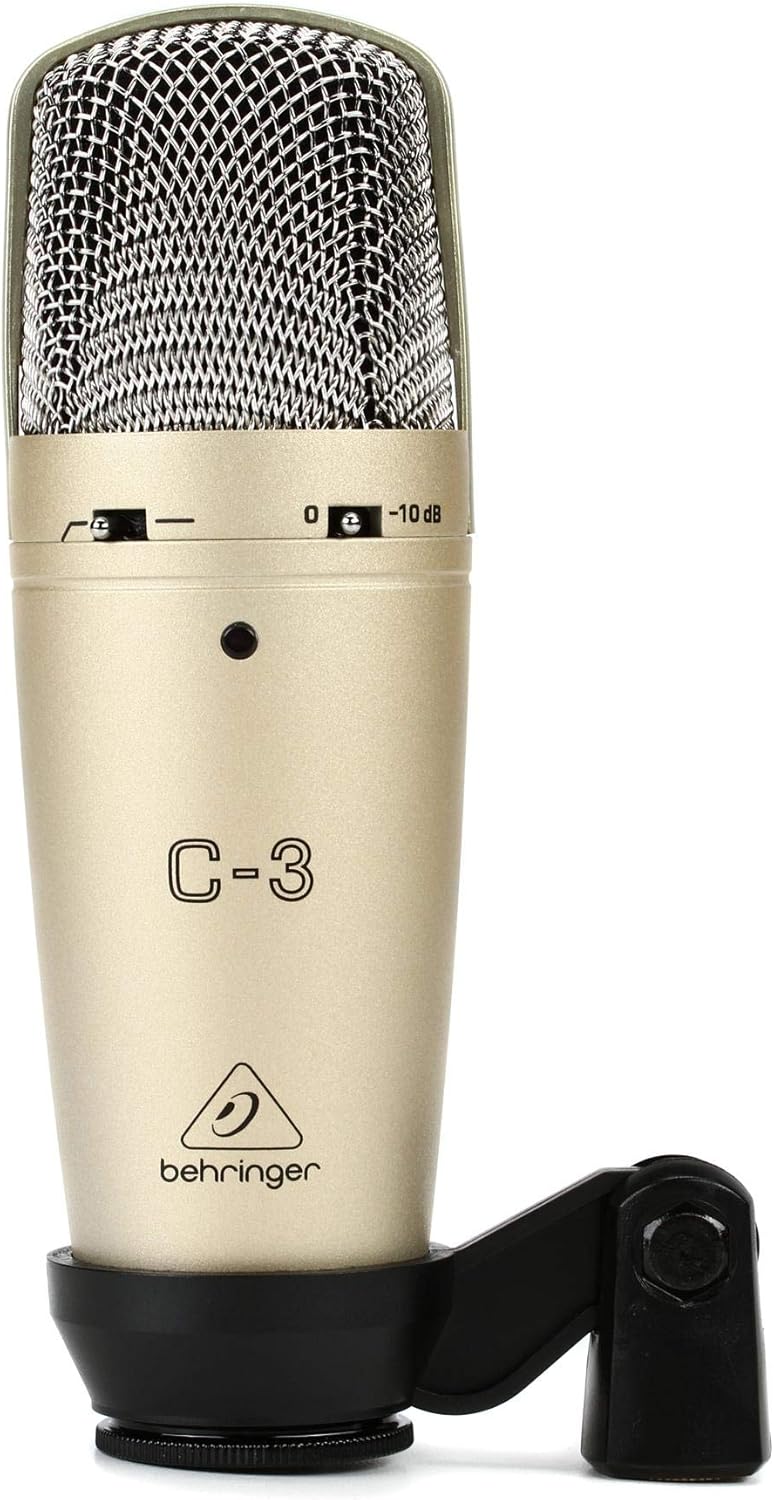 Behringer C-3 Studio-Kondensatormikrofon mit Doppelmembran, Silber Silber C-3 Single, Silber C-3 Sin
