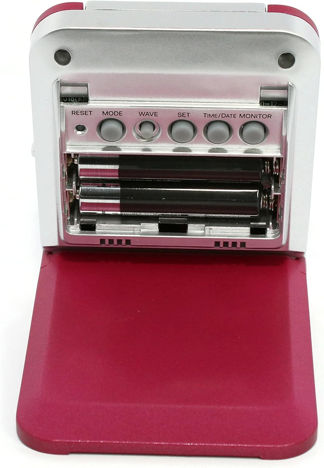 Atlanta Funkwecker Digital LCD-Anzeige Reisewecker mit Klappe Temperatur Rot - 1806/1