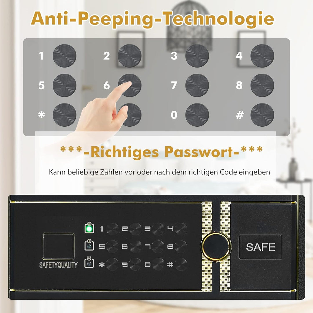 COSTWAY 45L Elektronik Safe Tresor mit Zahlenschloss | inkl. 2 Master-SchlĂŒssel und 2 NotschlĂŒssel |