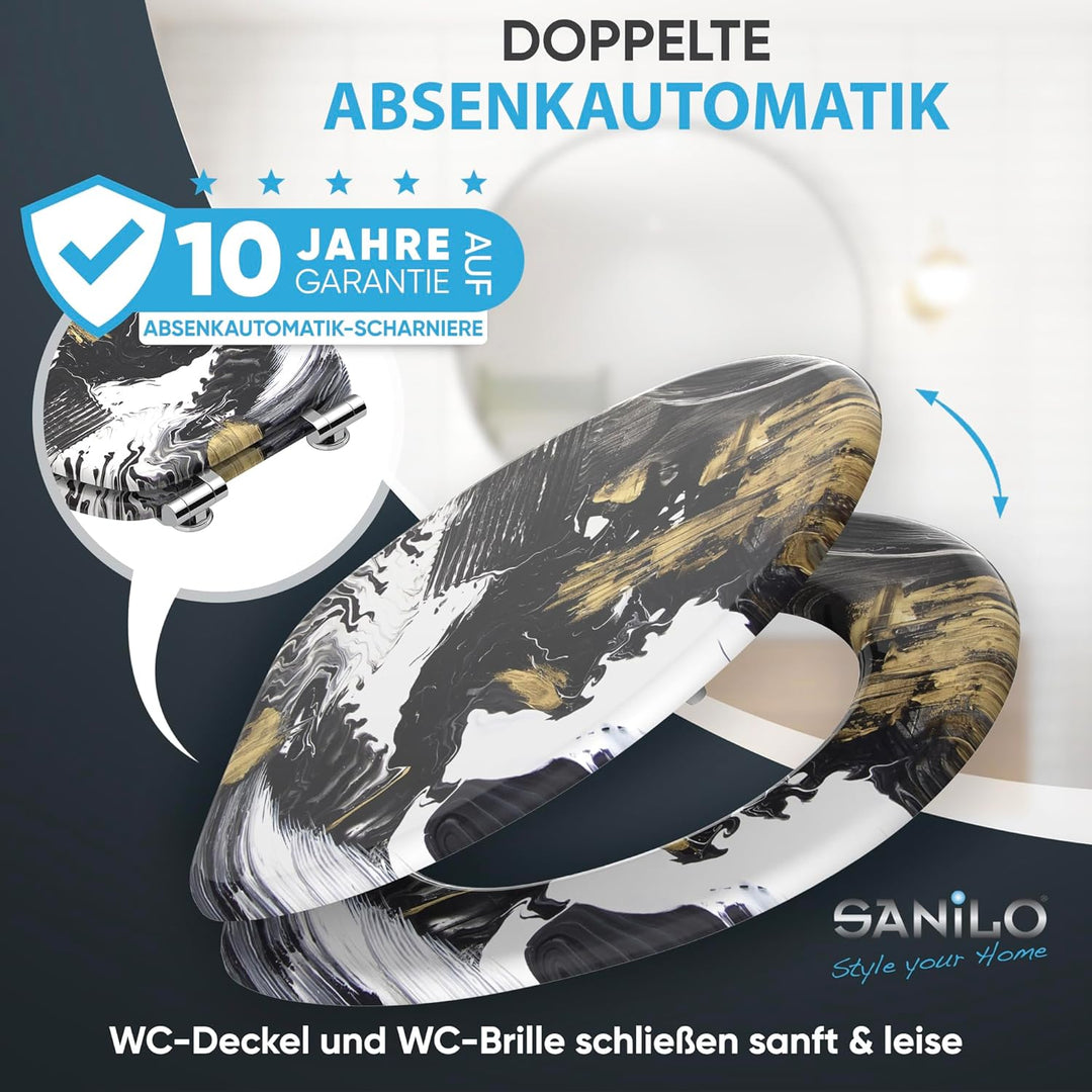 Sanilo WC Sitz mit Absenkautomatik, viele neue Toilettendeckel zur Auswahl, hochwertige Oberfläche,