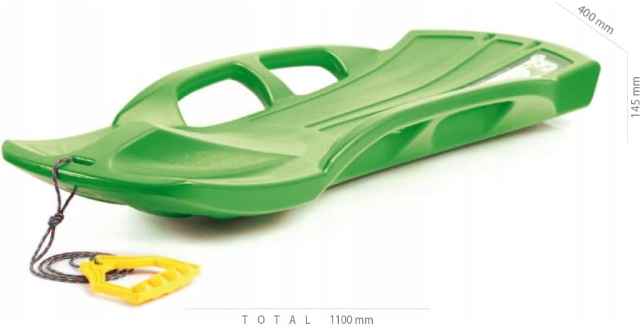 Trineo con asas laterales, protección central móvil y reposapies, con cuerda, modelo SNOW TRAIN CONT
