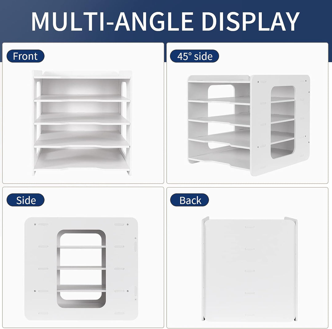 Schreibtisch-Organizer, Briefablage, Dokumentenhalter, A4-Papierablage, für Zuhause, Büro, Schule, 5