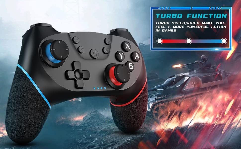 diswoe Verbesserter Controller für Switch/Switch OLED/Switch Lite, Pro Controller für Switch mit Auf