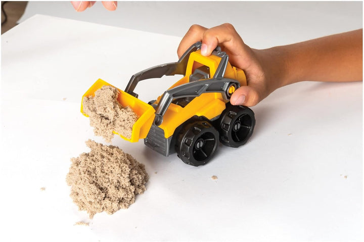 Kinetic Sand Baustellen Set - mit 454 g magischem Sand in Naturbraun, Bagger und Werkzeugen für krea