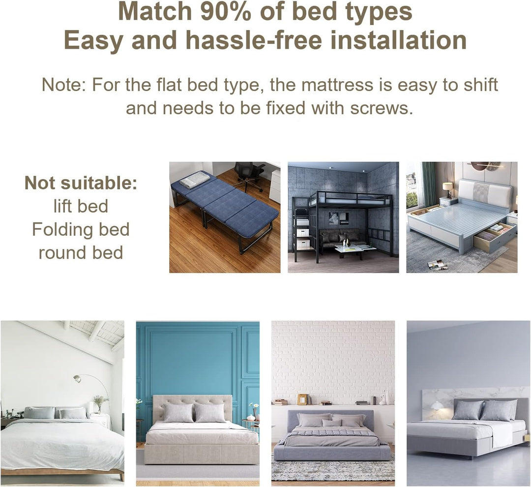 Tubiaz 180cm Bettgitter Rausfallschutz, Kinderbettgitter Höhenverstellbar 64-96cm, Bettschutzgitter