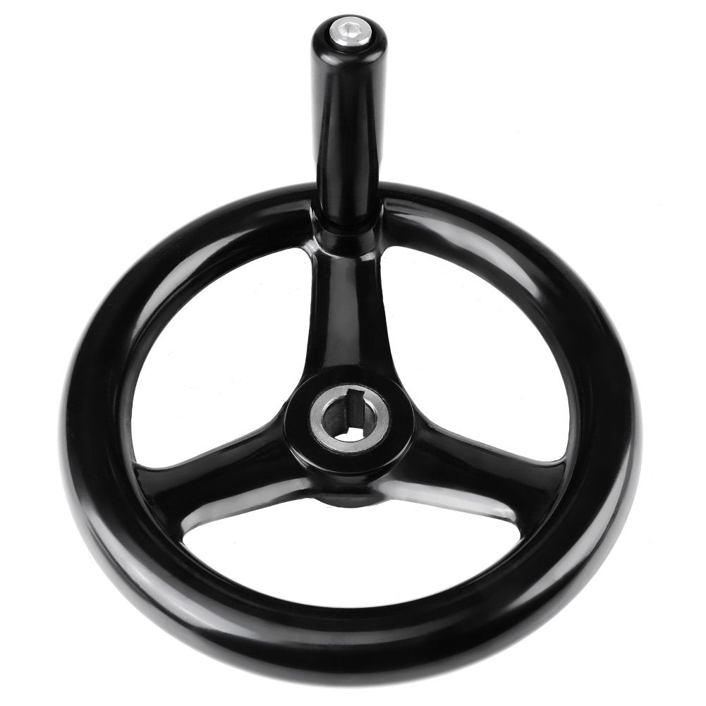 Drehmaschine Handrad, 18 * 200mm schwarzes rundes 3-Speichen-Handrad, Dreispeichen-Handrad-Kunststof