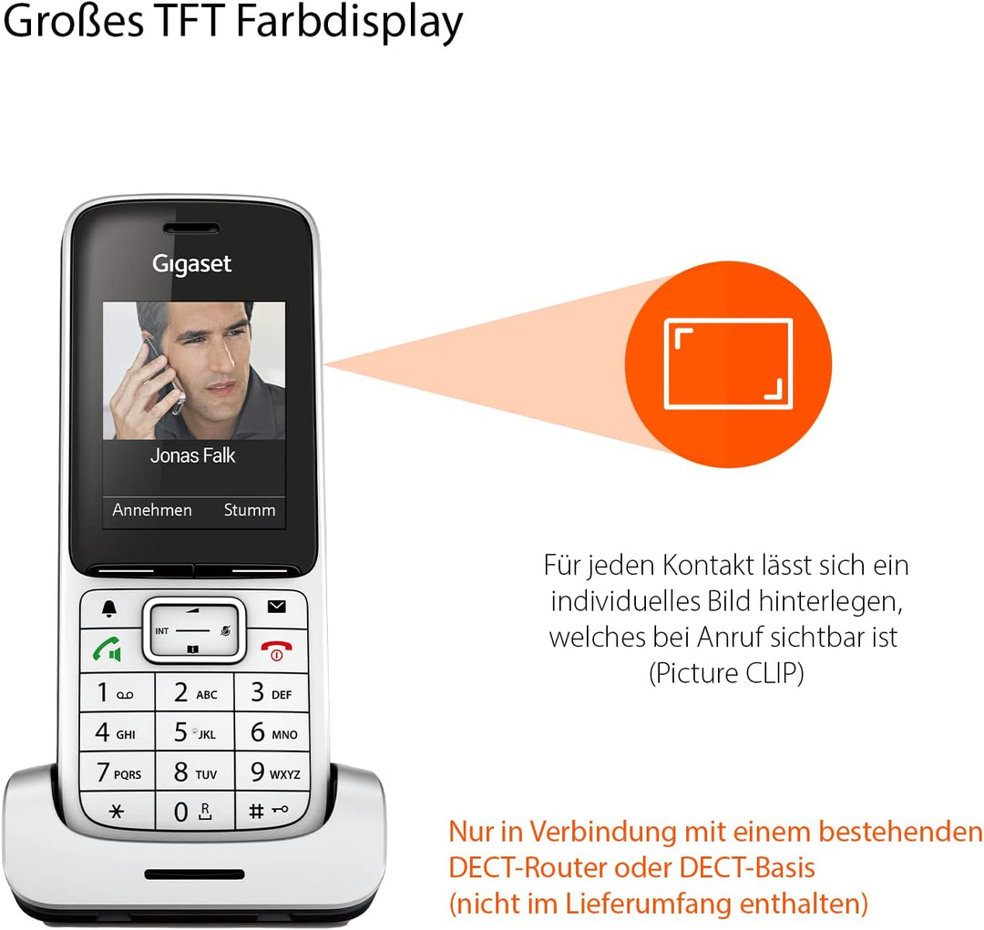 Gigaset SL450HX - DECT-Mobilteil mit Ladeschale - hochwertiges Schnurloses Telefon für Router und DE