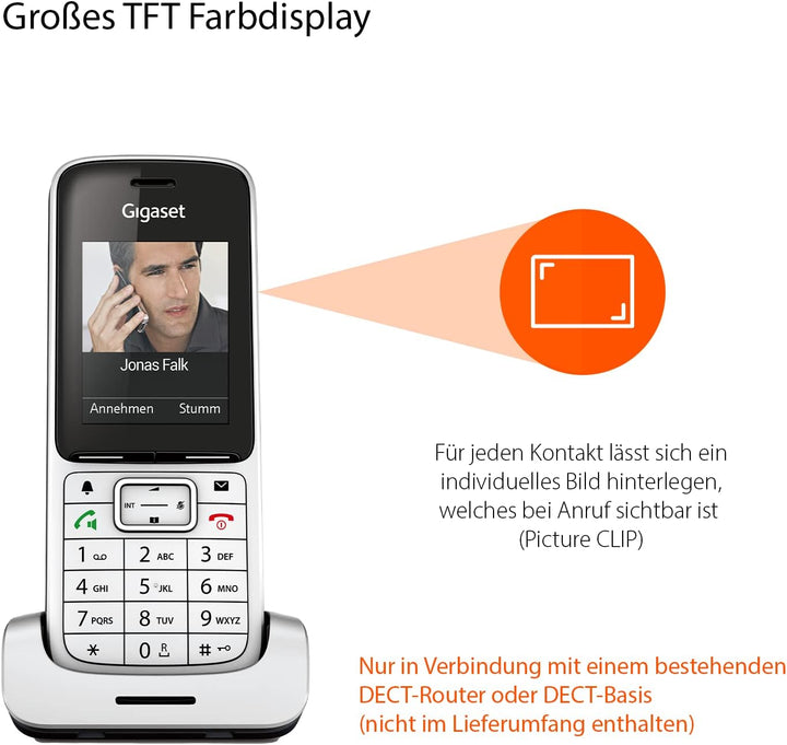 Gigaset SL450HX - DECT-Mobilteil mit Ladeschale - hochwertiges Schnurloses Telefon für Router und DE