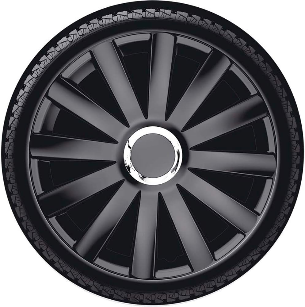 AUTO-STYLE Satz Radzierblenden Spyder 17-Zoll Schwarz + Chrom Ringen 17-inch Schwarz + Chrom Ringe,